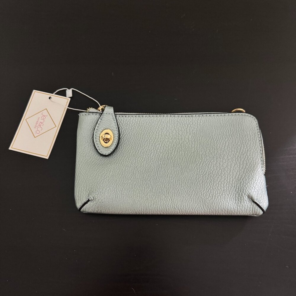Jen & Co - Light Teal/Green Clutch Wristlet - NWT - Picture 1 of 3